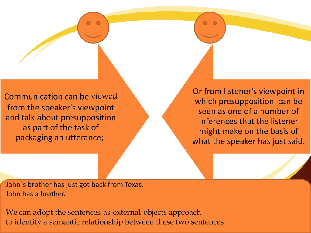 or from listener s viewpoint in which