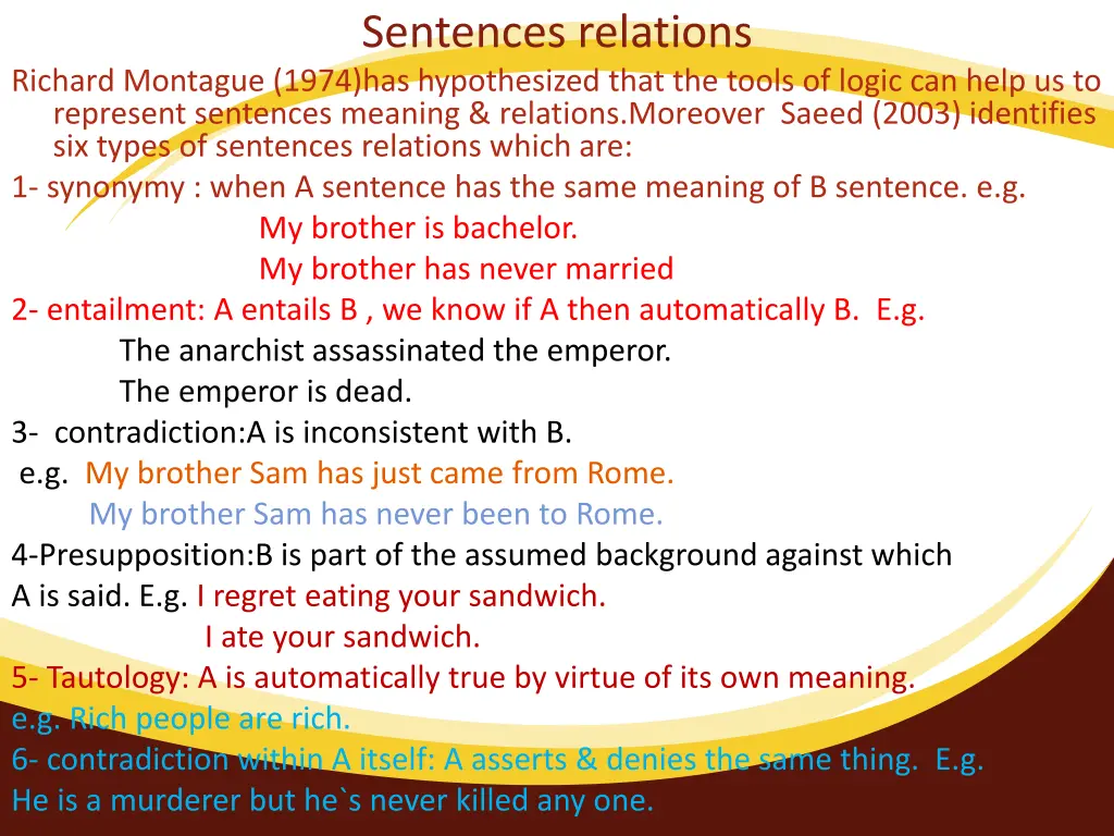sentences relations