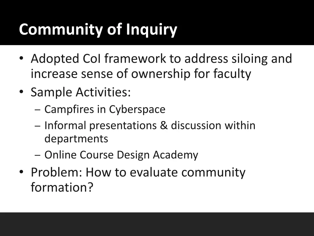community of inquiry