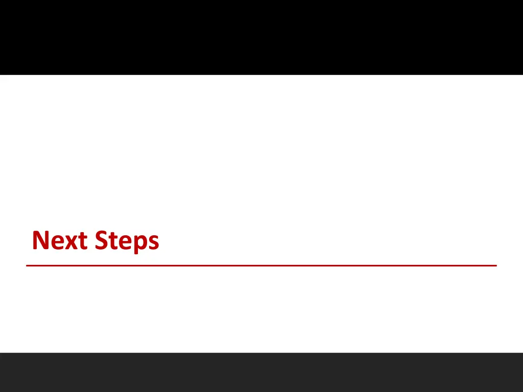 next steps