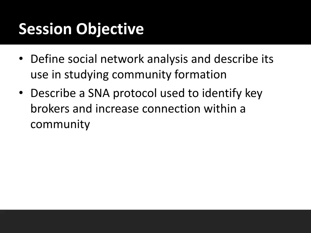 session objective