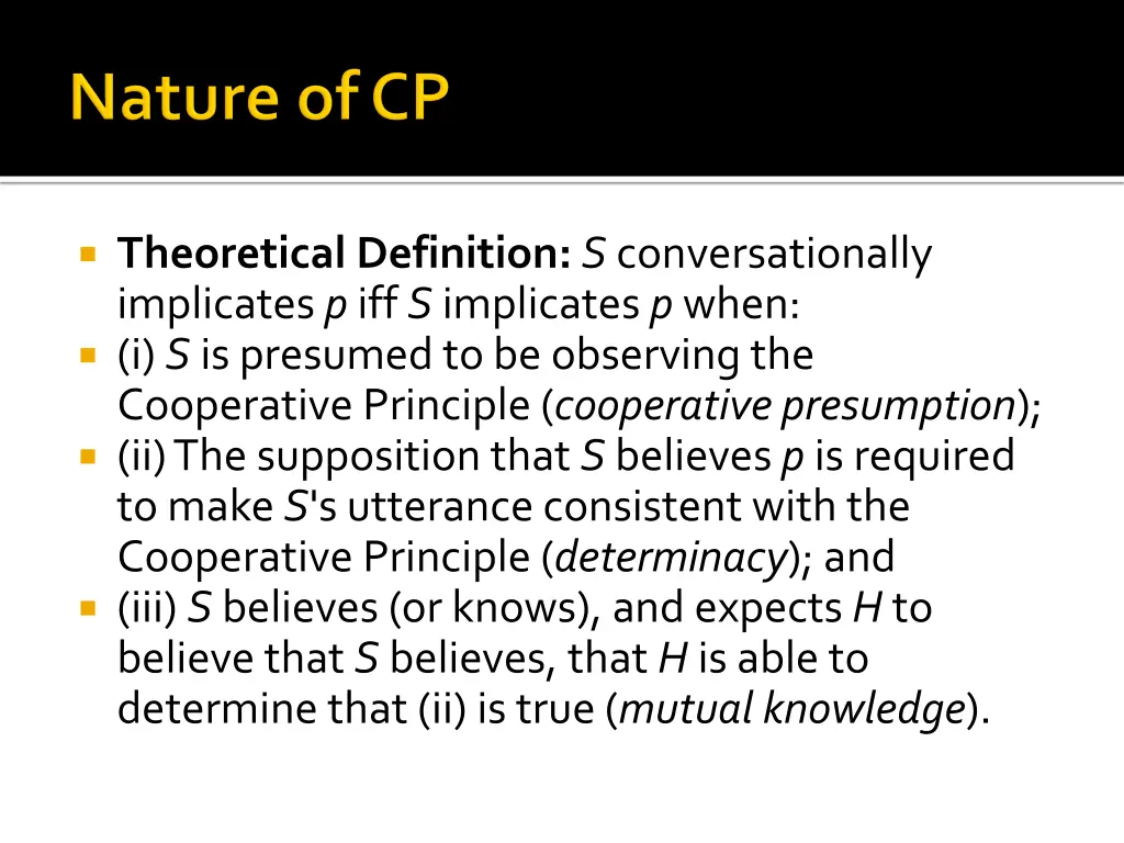 theoretical definition s conversationally