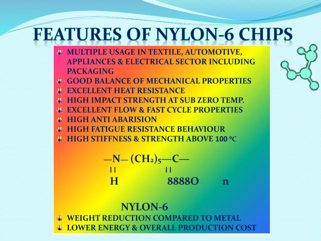 features of nylon 6 chips