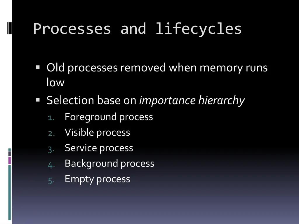 processes and lifecycles