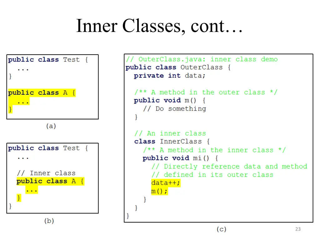 inner classes cont