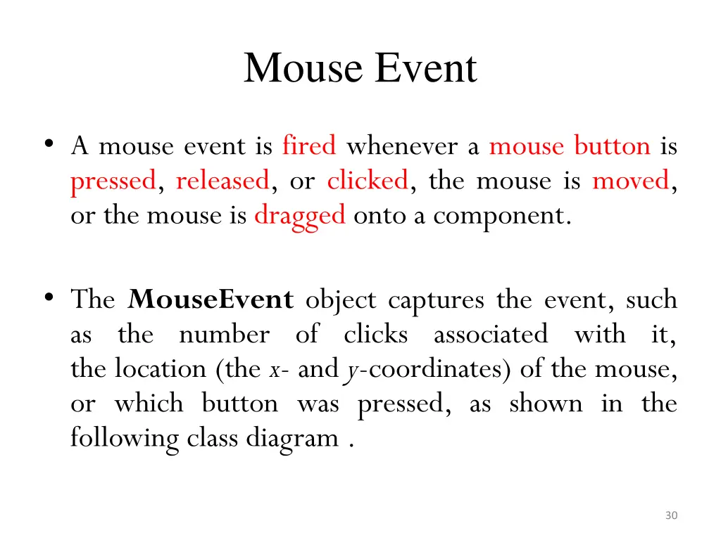 mouse event