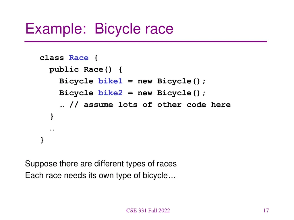 example bicycle race