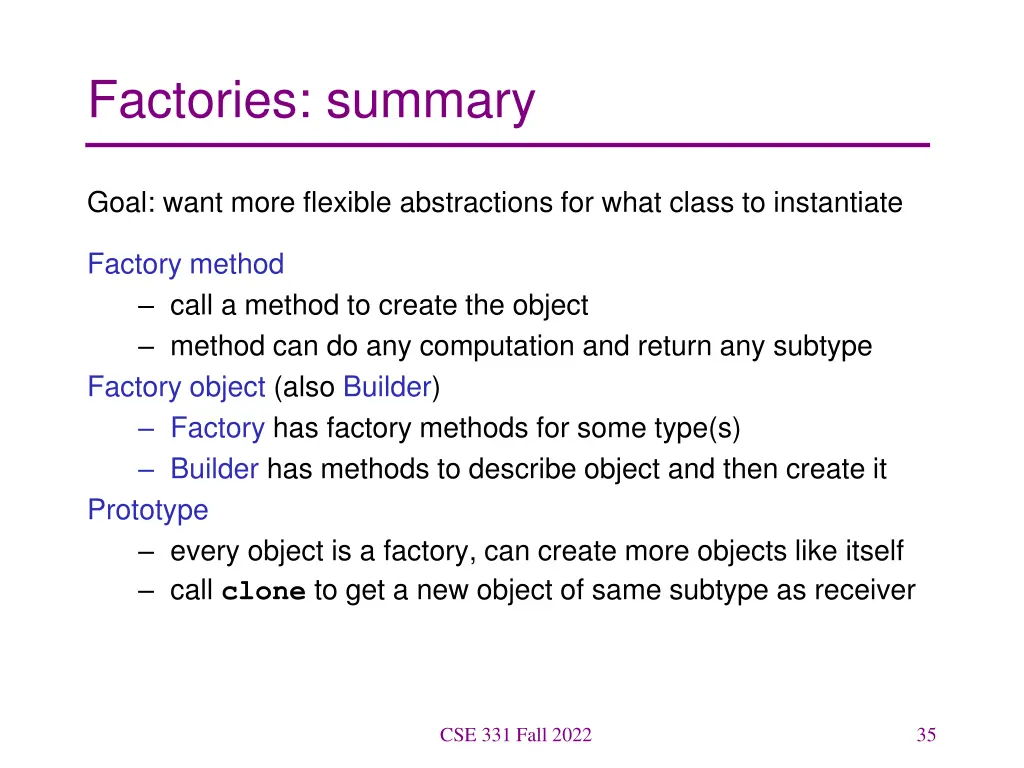 factories summary