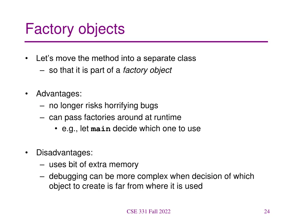 factory objects