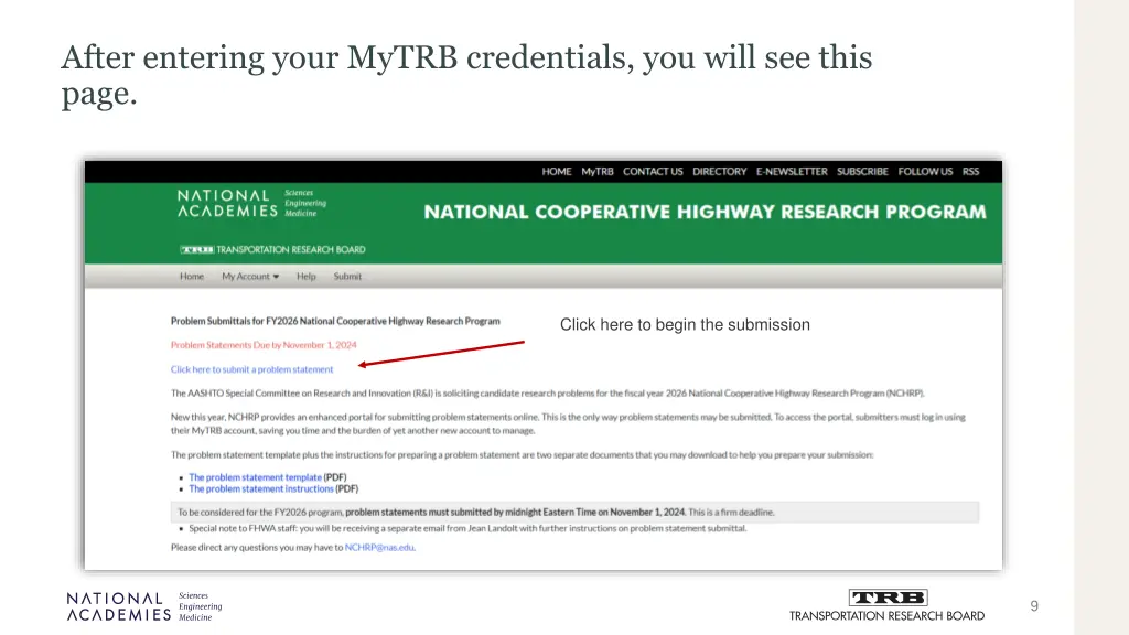 after entering your mytrb credentials you will