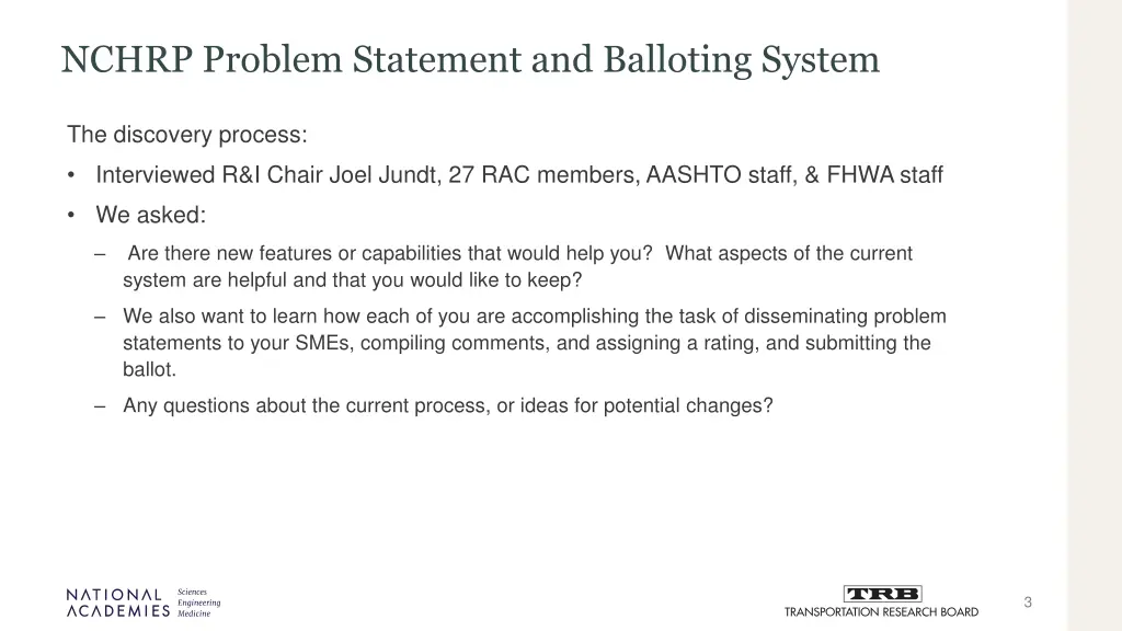 nchrp problem statement and balloting system 1