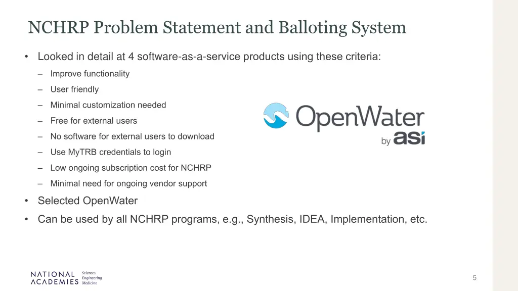 nchrp problem statement and balloting system 3