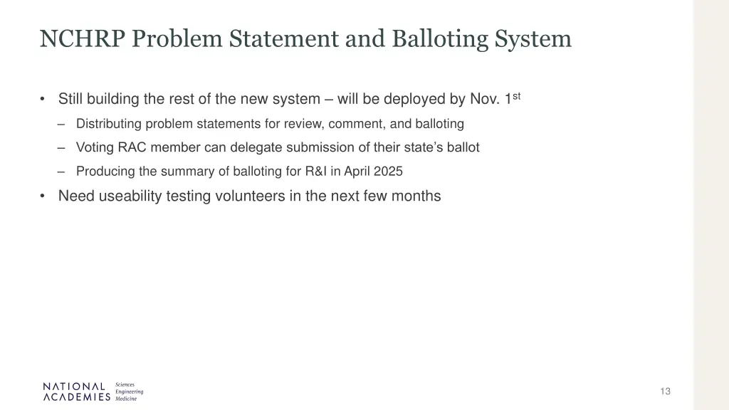 nchrp problem statement and balloting system 4