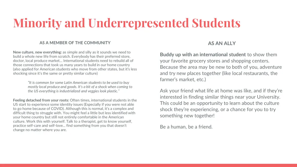 minority and underrepresented students