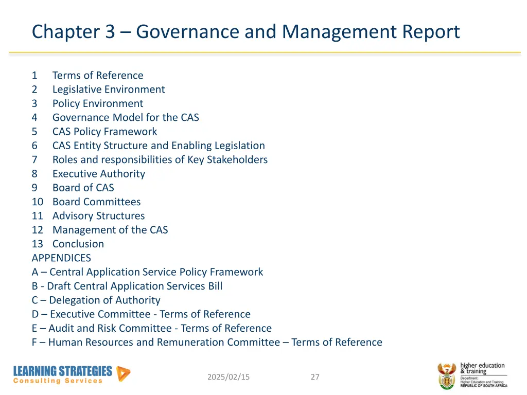 chapter 3 governance and management report