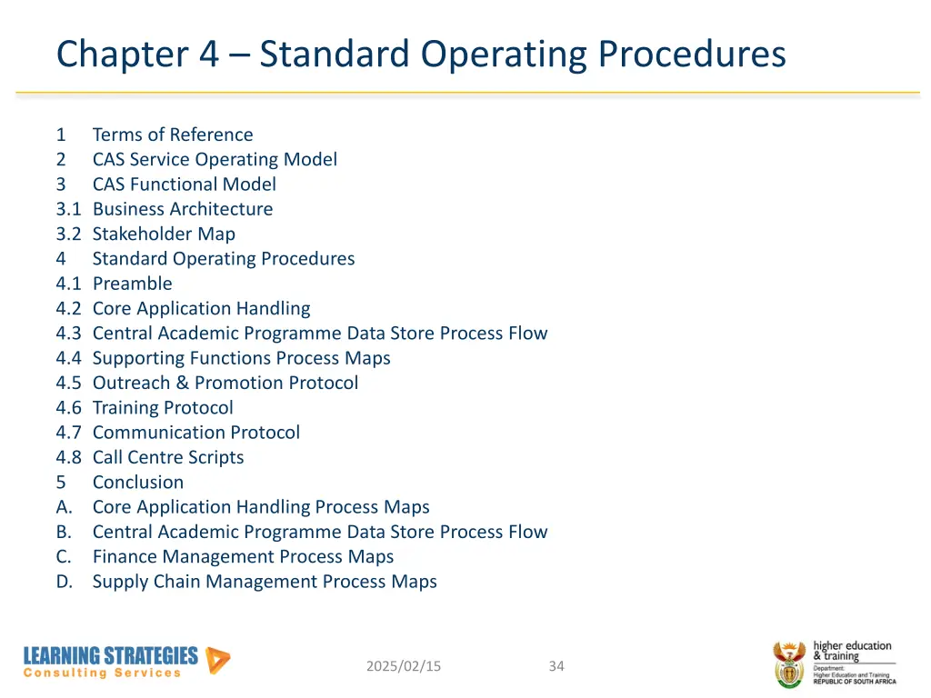 chapter 4 standard operating procedures