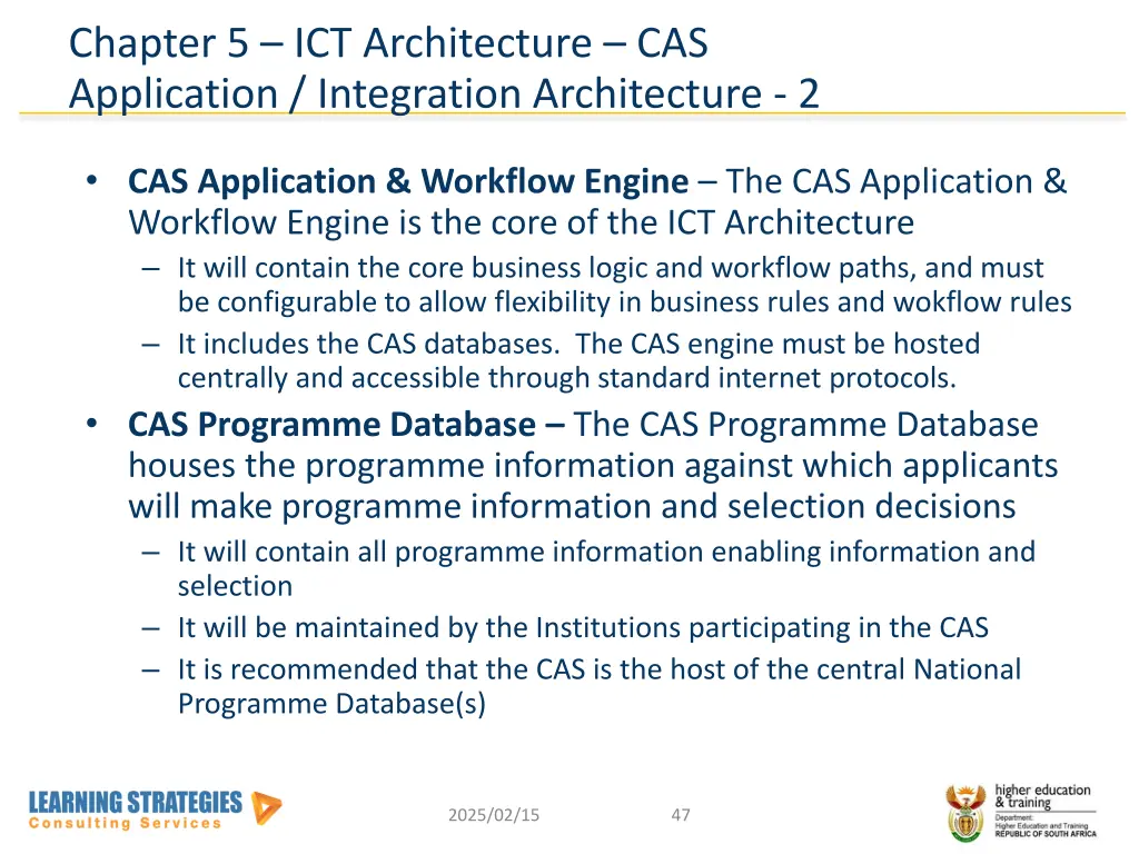 chapter 5 ict architecture cas application 1