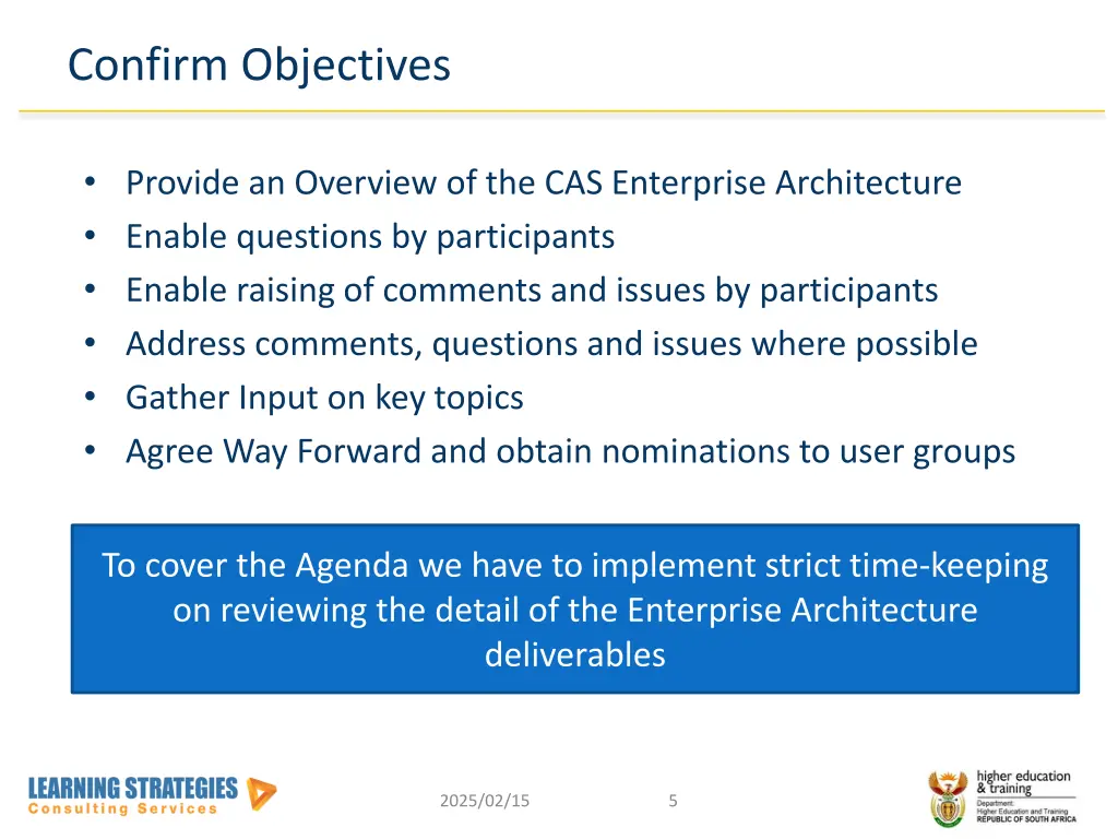 confirm objectives 1
