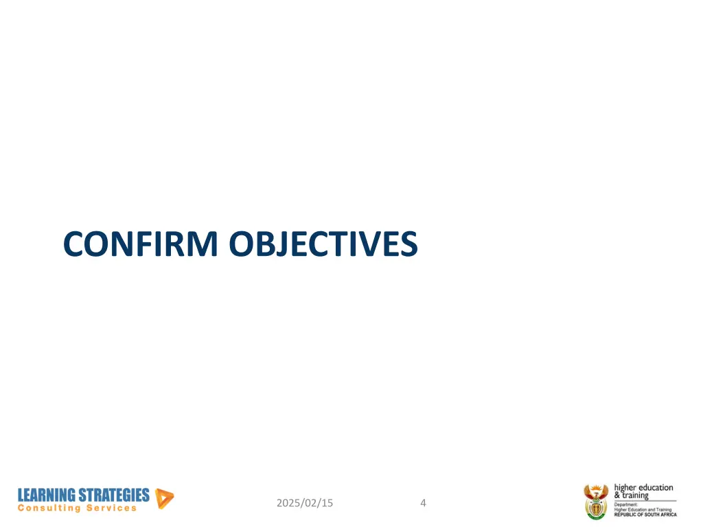 confirm objectives