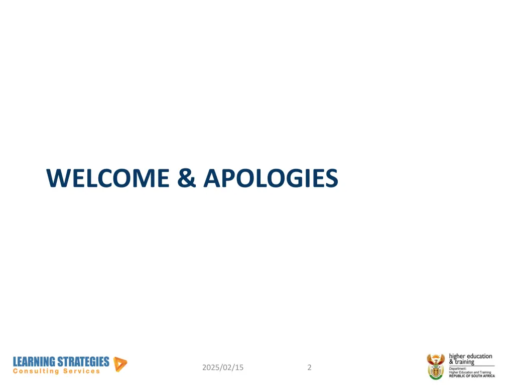 welcome apologies