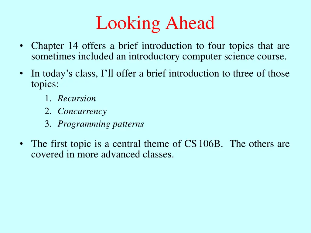 looking ahead 1