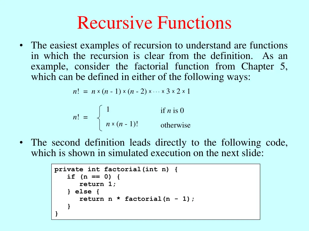 recursive functions