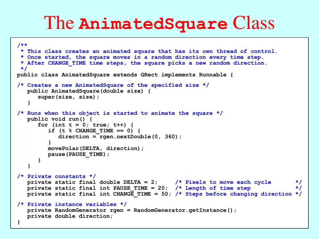 the animatedsquare class