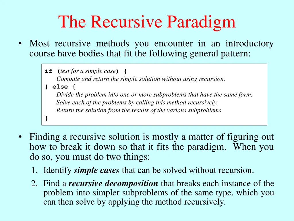 the recursive paradigm