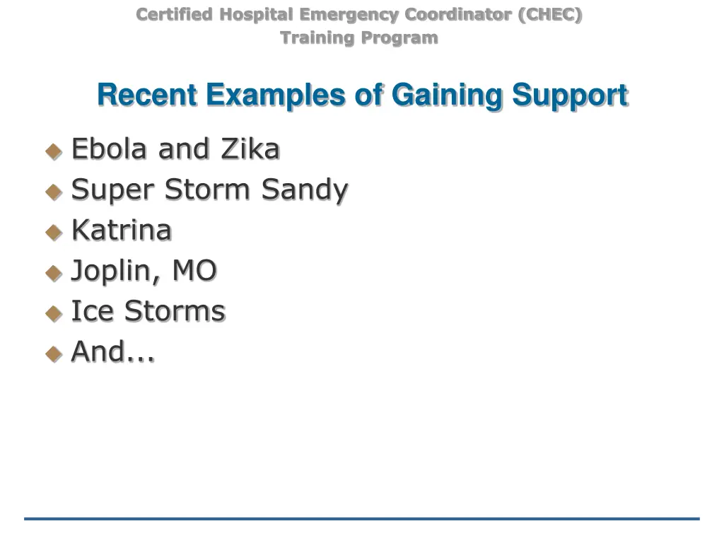 certified hospital emergency coordinator chec 19