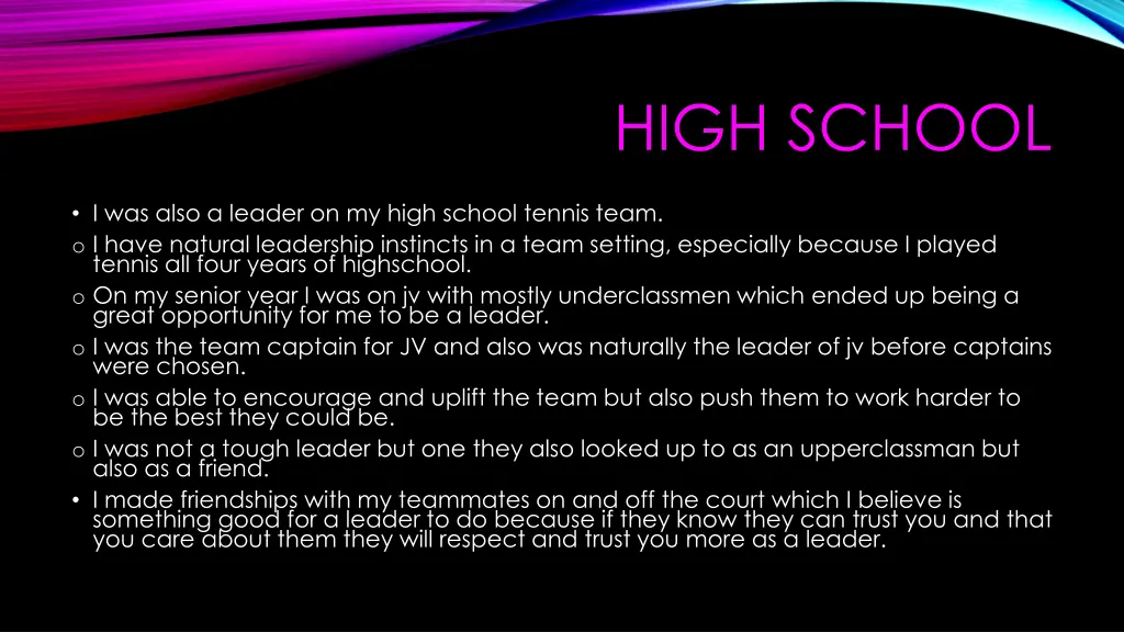 high school