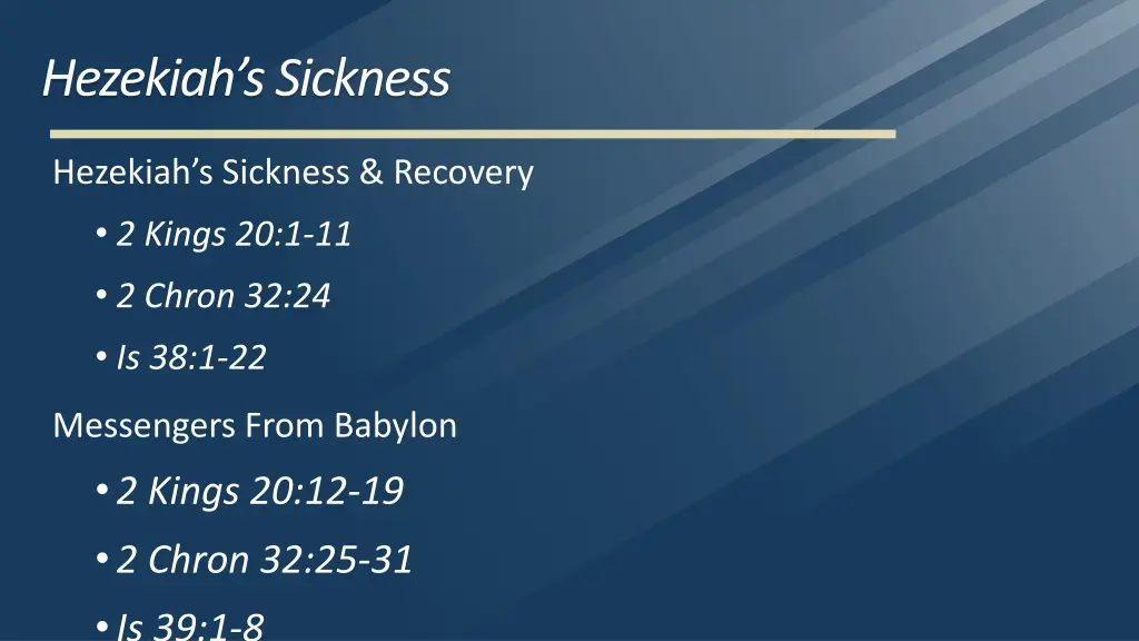 hezekiah s sickness
