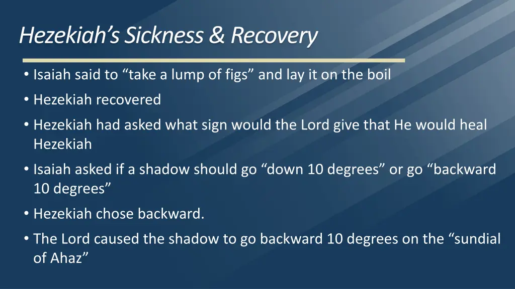 hezekiah s sickness recovery 4