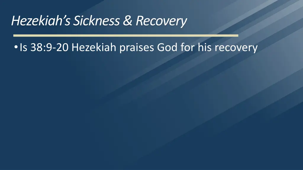 hezekiah s sickness recovery 5