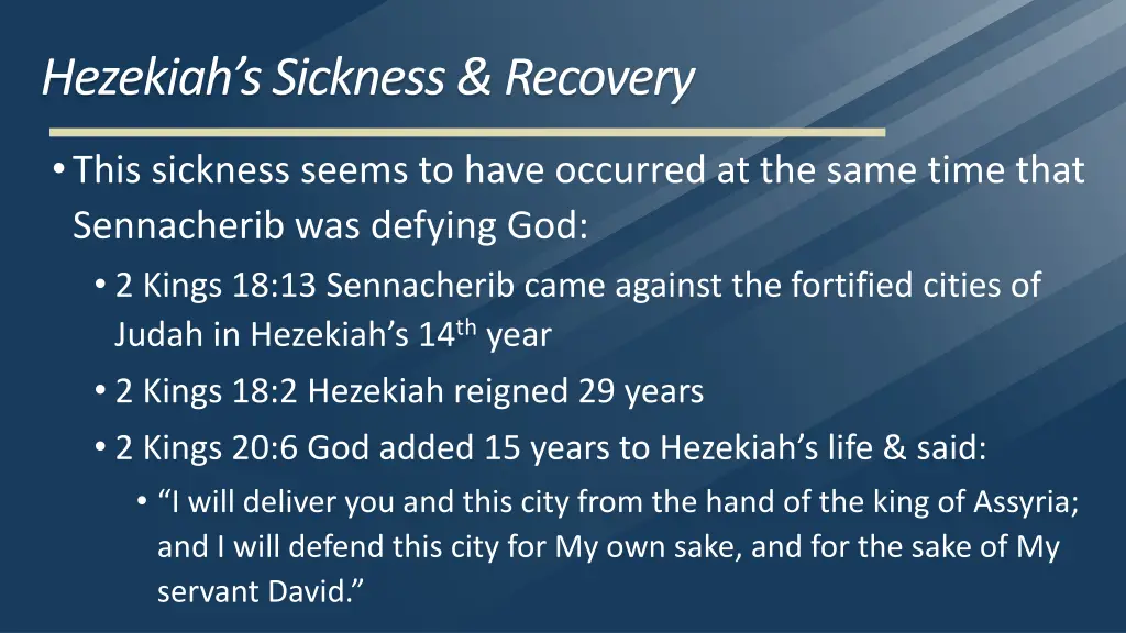 hezekiah s sickness recovery 6