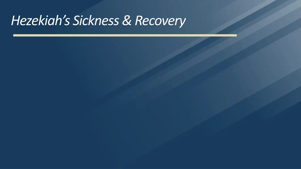 hezekiah s sickness recovery