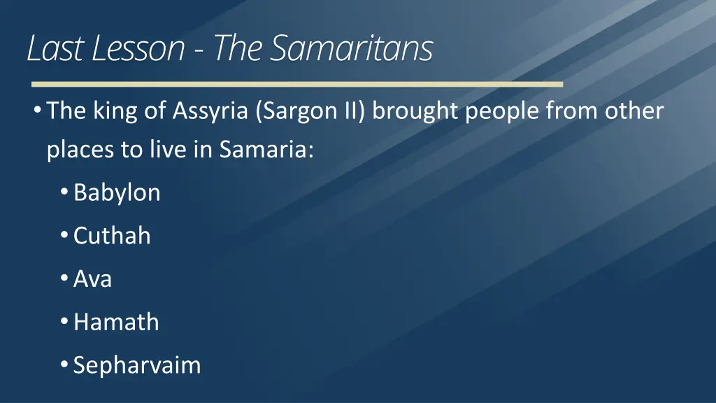 last lesson the samaritans 1