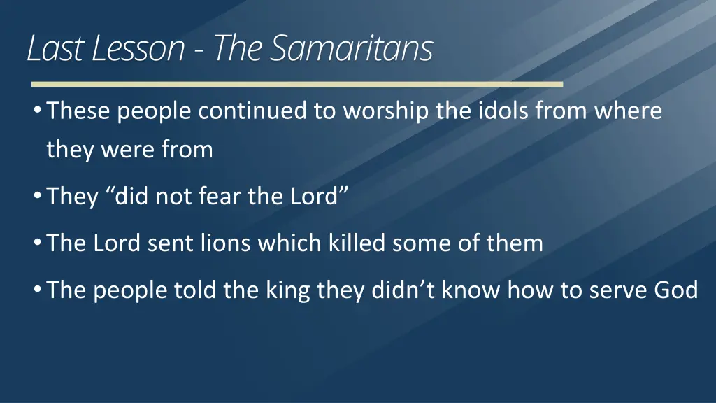 last lesson the samaritans 2