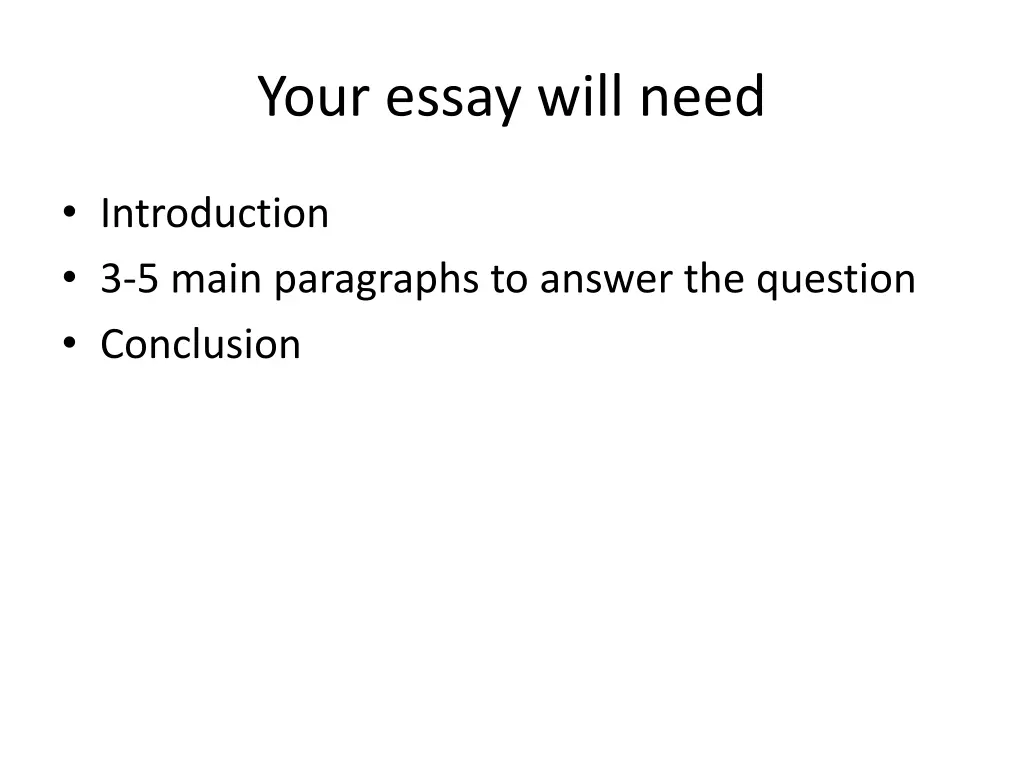 your essay will need