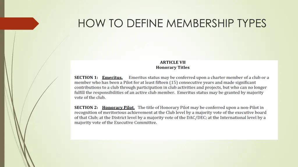 how to define membership types 1
