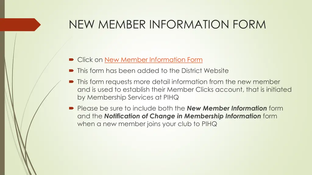 new member information form