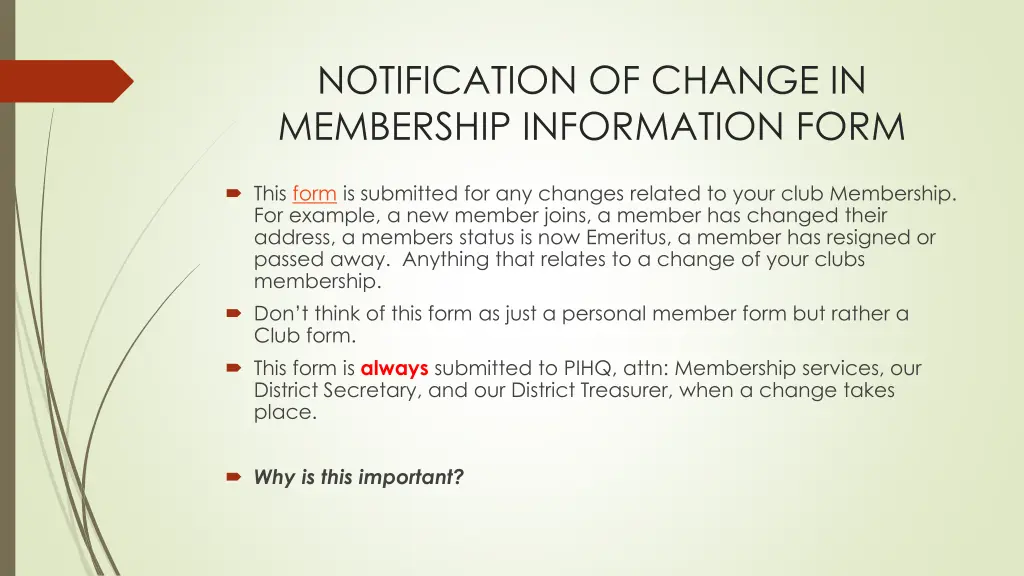 notification of change in membership information 1