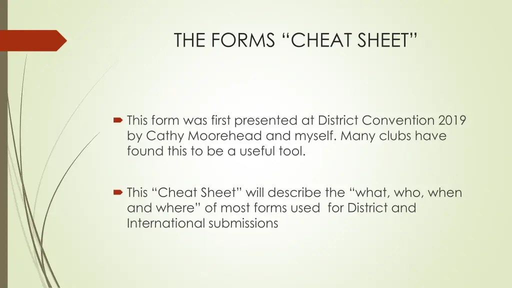 the forms cheat sheet