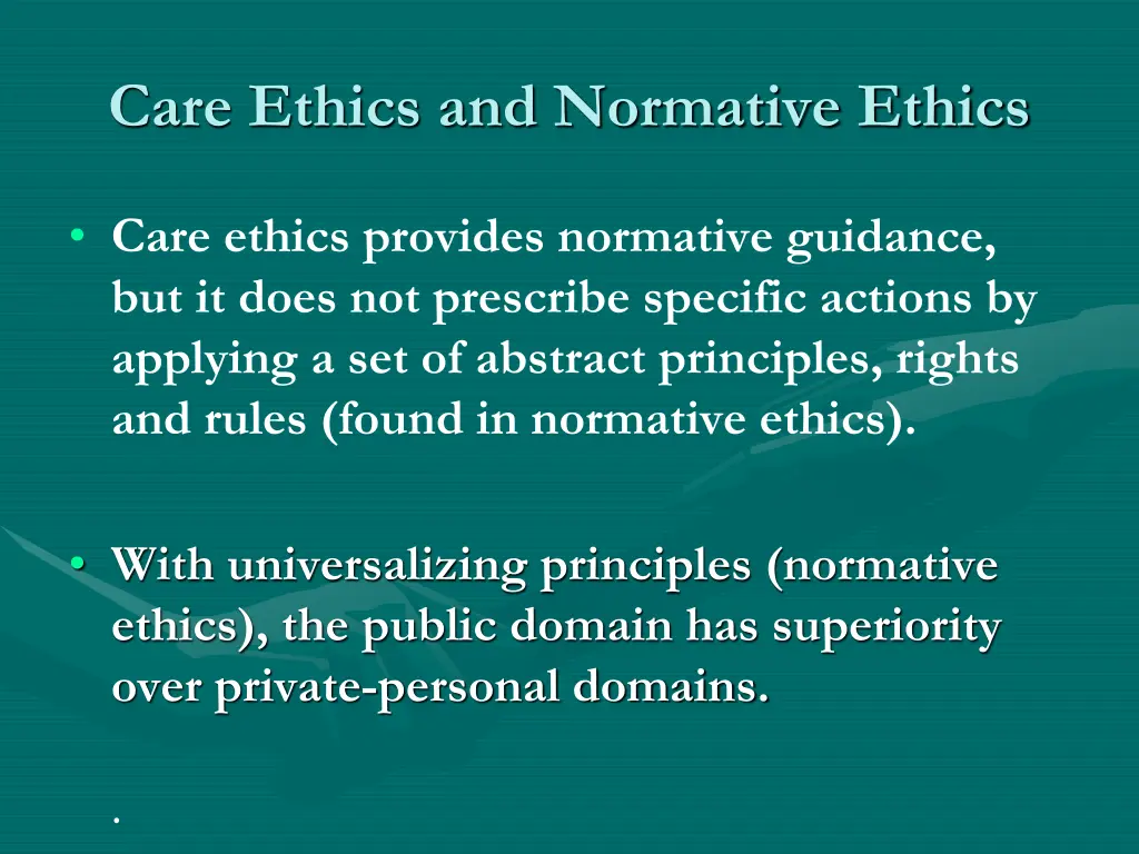 care ethics and normative ethics