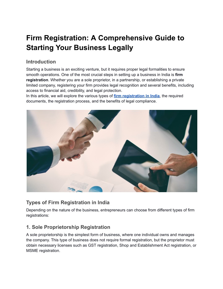 firm registration a comprehensive guide