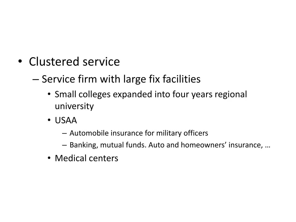 clustered service service firm with large