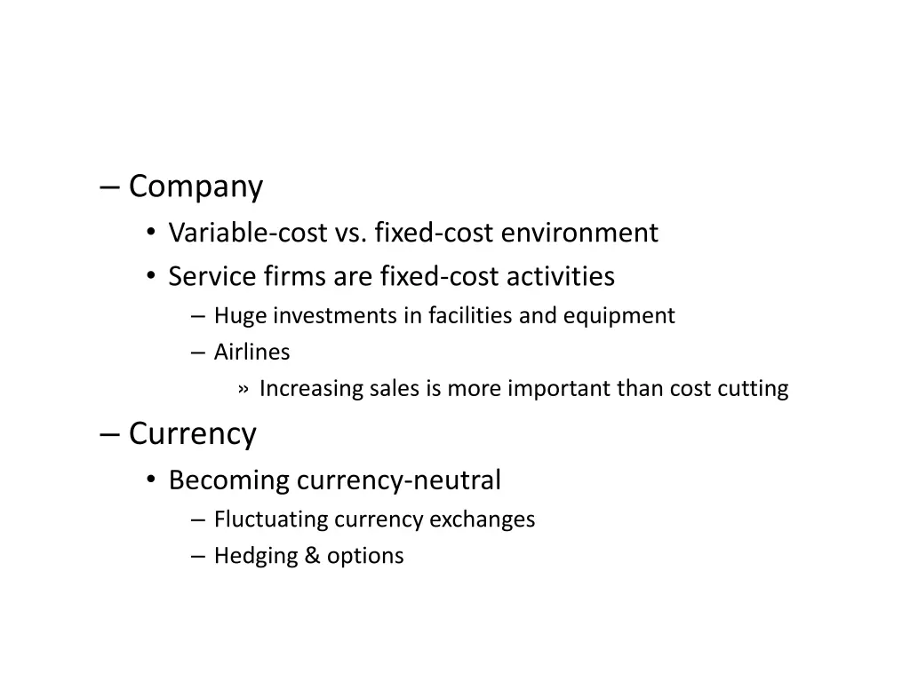 company variable cost vs fixed cost environment