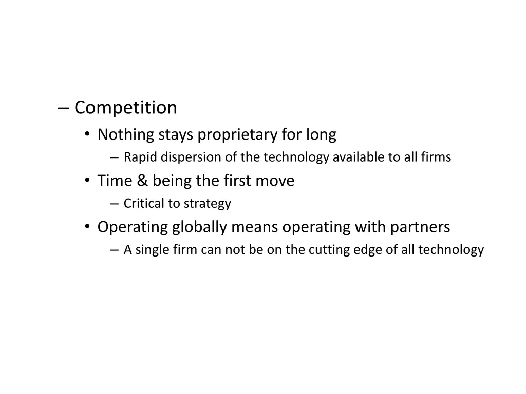 competition nothing stays proprietary for long