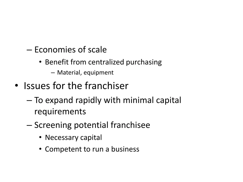 economies of scale benefit from centralized