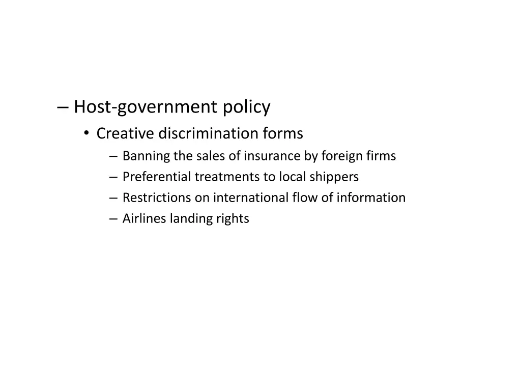 host government policy creative discrimination