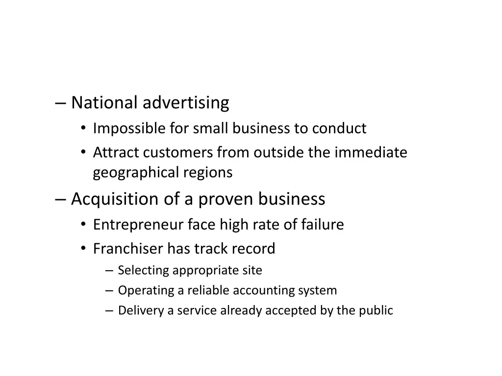 national advertising impossible for small